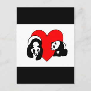Panda Bear Kärlek Vykort