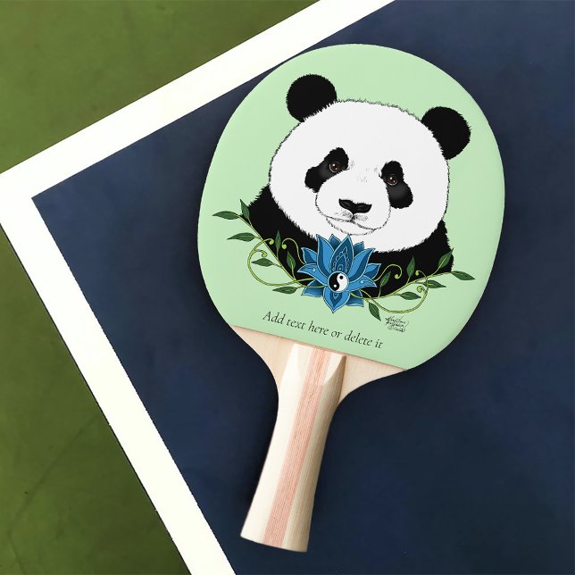 Panda Bear Lotus Flower Blue Pingisracket (Skapare uppladdad)