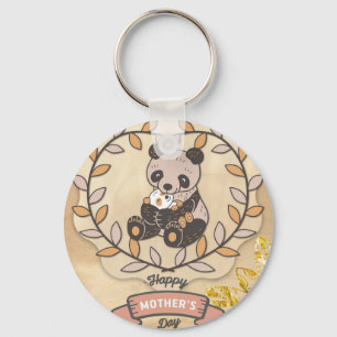Panda Bear lycklig Mors dag Cute Roligt Panda Bear Nyckelring