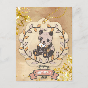 Panda Bear lycklig Mors dag Cute Roligt Panda Bear Vykort