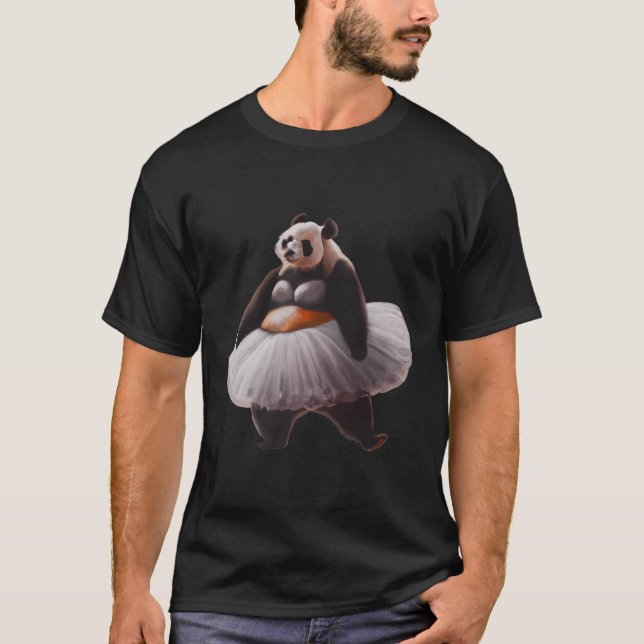 Panda Bear med Ballet Dress Panda Dankling T Shirt (Framsida)