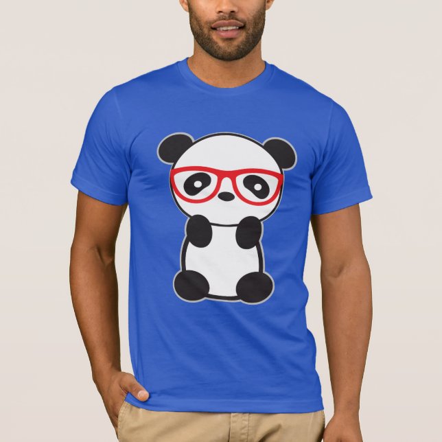 Panda Bear med Glass T-shirt (Framsida)