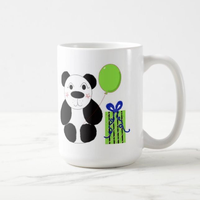 Panda Bear med Grönt Balloon Kaffemugg (Höger)