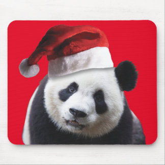 Panda Bear med Jultomten-hatt inför jul Musmatta