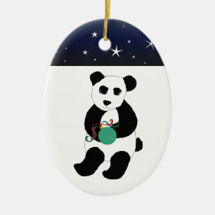 Panda Bear med Ornament