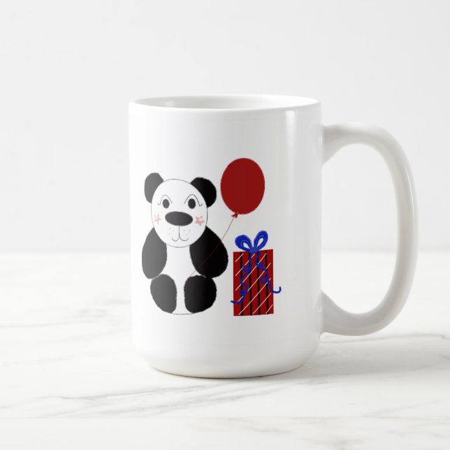 Panda Bear med Red Balloon Kaffemugg (Höger)