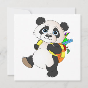 Panda Bear med ryggsäck Inbjudningar