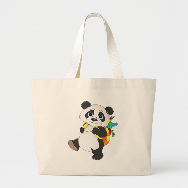 Panda Bear med ryggsäck Jumbo Tygkasse (Framsidan)