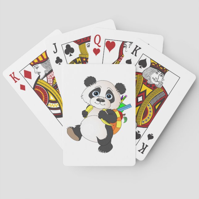 Panda Bear med ryggsäck Spelkort (Baksidan)