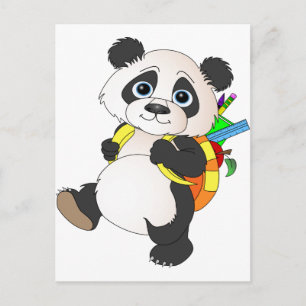 Panda Bear med ryggsäck Vykort
