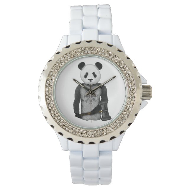 Panda Bear med Viking Hammer Armbandsur (Framsida)