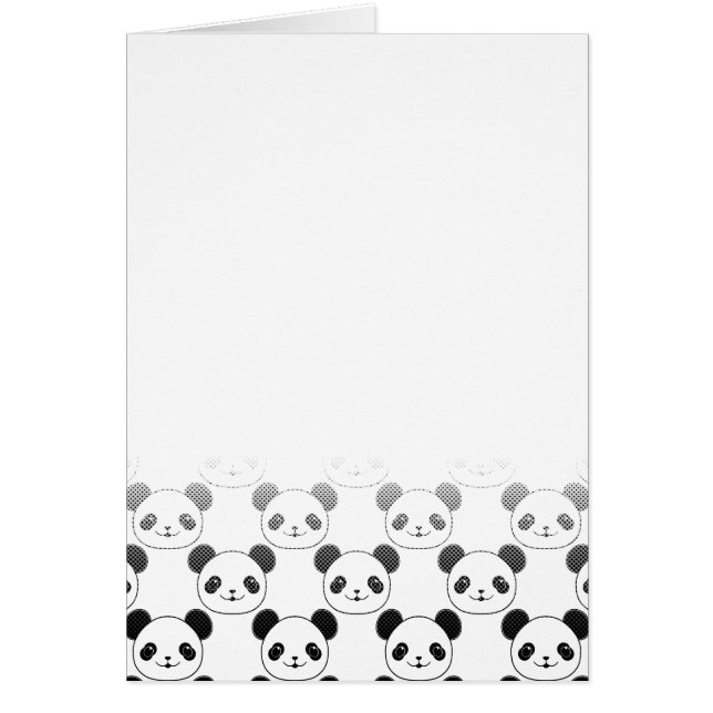 Panda Bear Mönster Hälsningskort (Framsidan)