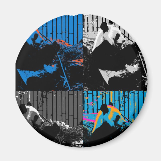 Panda Bear Multi-Panel Modern Art Design Magnet (Framsidan)