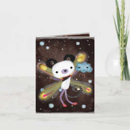 Panda Bear och mörk med ett sött molnkort Kort