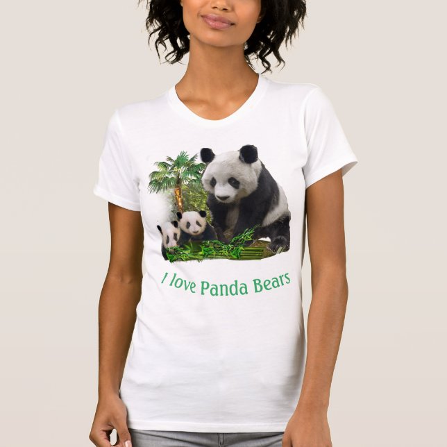 Panda Bear och unge-kläder T-Shirt (Framsida)