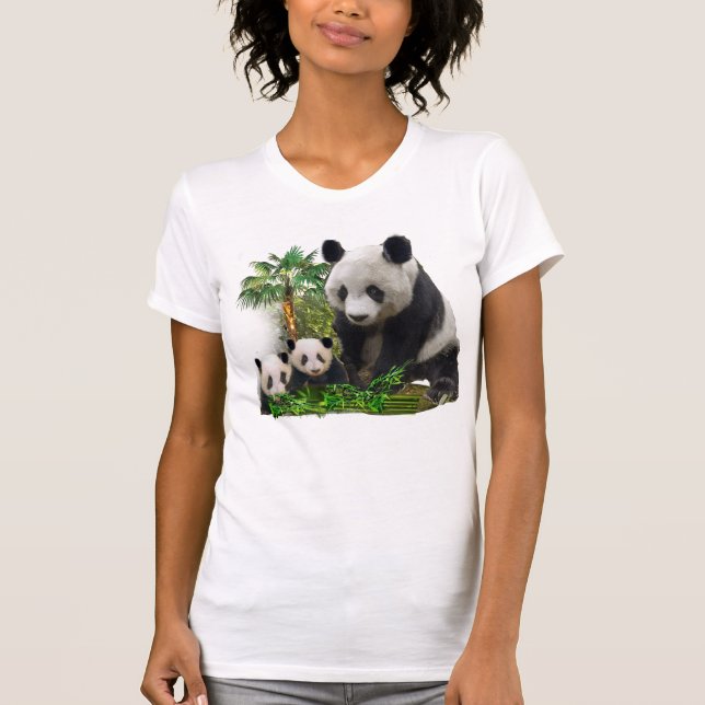 Panda Bear och unge kläder Tee (Framsida)