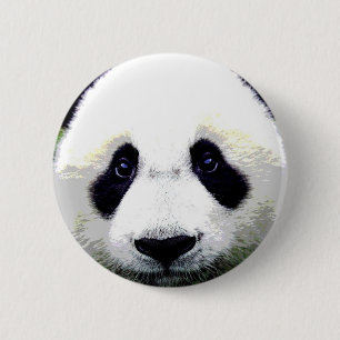 Panda Bear Ögon Pinback-knapp Knapp