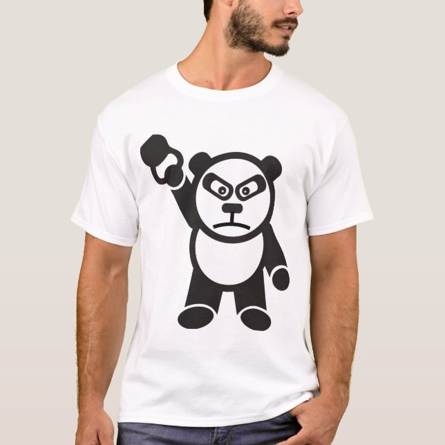Panda Bear One Arm Kettlebell Snatch T-shirt (Framsida)