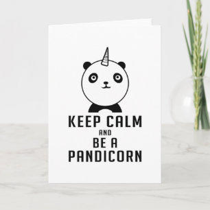 Panda Bear Pandicorn Behålla Lugn Cute Funny Gift Kort