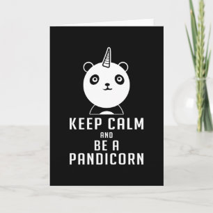 Panda Bear Pandicorn Behålla Lugn Funny Gift Idea Kort