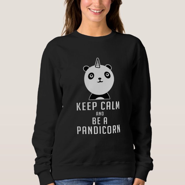 Panda Bear Pandicorn Behålla Lugn Funny Gift Idea T Shirt (Framsida)