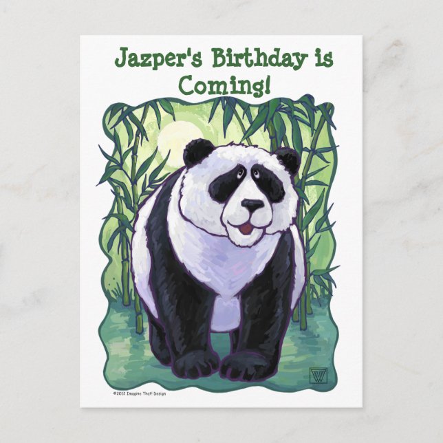 Panda Bear Party Centre Meddelande Vykort (Framsida)