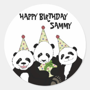Panda Bear Party efter Kindred Design Runt Klistermärke
