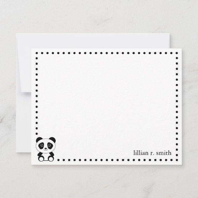 Panda Bear Personlig Note Card Anteckningskort (Framsida)