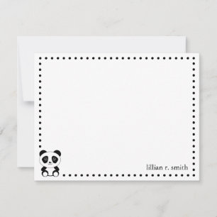 Panda Bear Personlig Note Card Anteckningskort