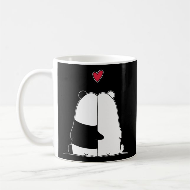 Panda Bear Polar Bear Kärlek Day Kaffemugg (Vänster)