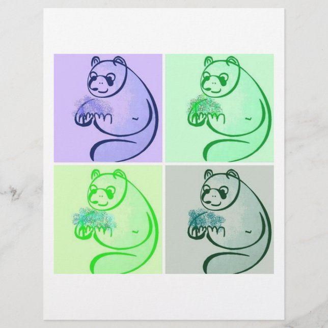 Panda Bear Pop Art Reklamblad (Framsidan)