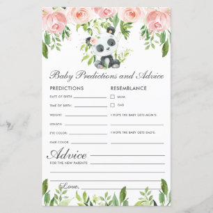 Panda Bear Rosa Blommigt Baby Predictions and Advi