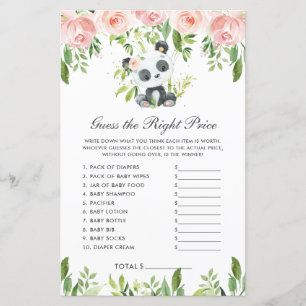 Panda Bear Rosa Blommigt Gissa Högernas Prisa spel