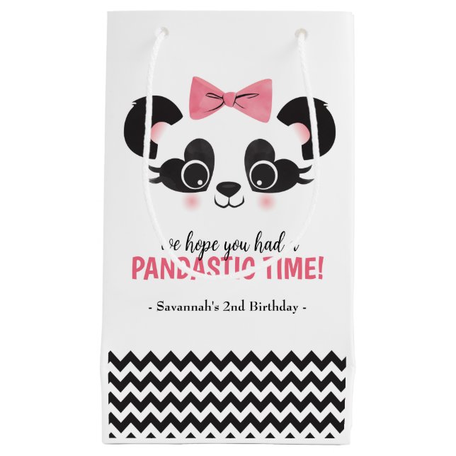 Panda Bear Rosa Flick kalas Favor Bags (Framsidan)