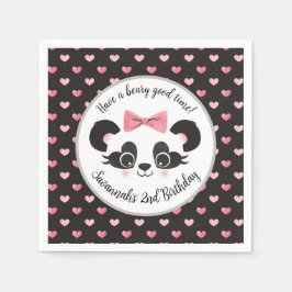 Panda Bear Rosa Flick kalas Pappersservett