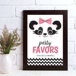 Panda Bear Rosa Guest Gift Party-favoritsignatur Fototryck