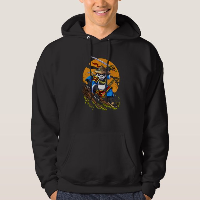 Panda Bear Samurai Warrior Ninja Animal Kids Boys Hoodie (Framsida)
