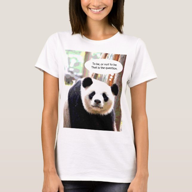 Panda Bear Shakespeare Quote Elegant Kvinnor T Shirt (Framsida)