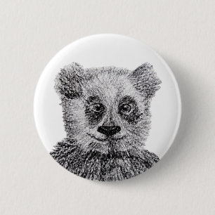 Panda Bear Smile Standard, 2,4-tums Round Button Knapp