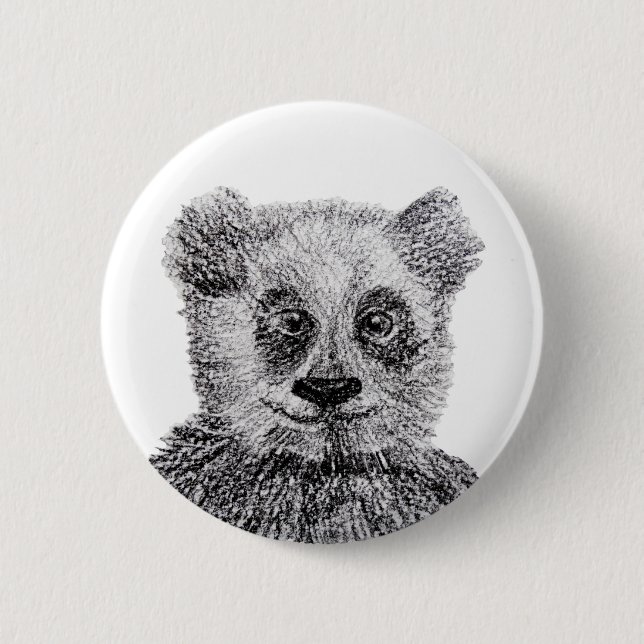 Panda Bear Smile Standard, 2,4-tums Round Button Knapp (Framsida)