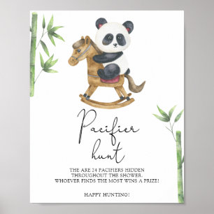 Panda Bear - sökandet efter napp baby shower spel Poster