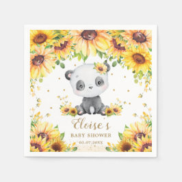 Panda Bear-Solros Baby Shower-Födelsedagsfest Pappersservett