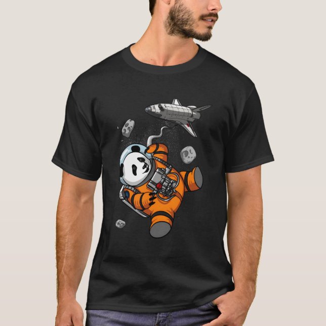 Panda Bear Space Astronaut Animal T Shirt (Framsida)