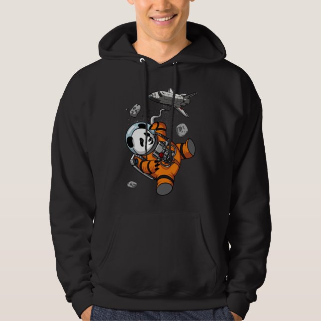 Panda Bear Space Astronaut Funny Animal Hoodie (Framsida)