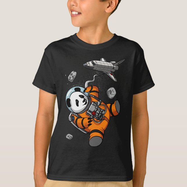 Panda Bear Space Astronaut Funny Animal T Shirt (Framsida)