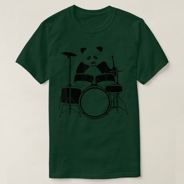 Panda Bear Speling Drums Guitar T Shirt (Design framsida)