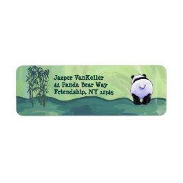 Panda Bear Stationery Returadress Etikett