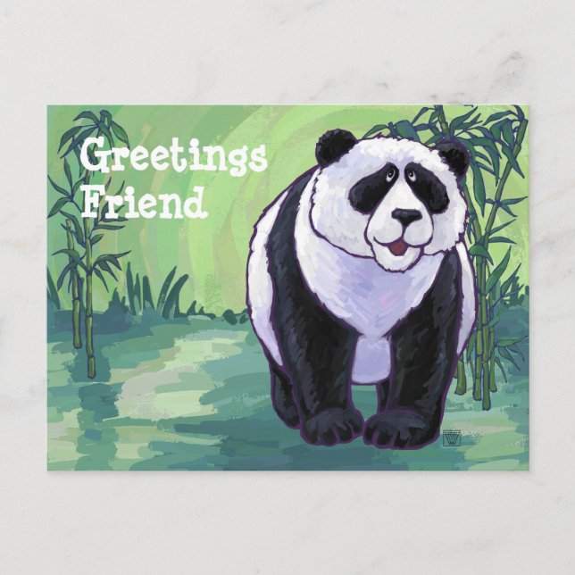 Panda Bear Stationery Vykort (Framsida)