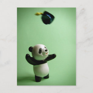 Panda Bear Studentmössa Thrid Meddelande Vykort