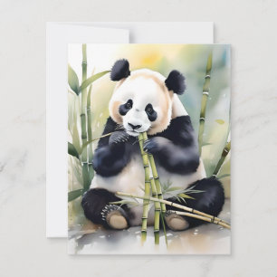 Panda Bear Study D - Vattenfärger Julkort